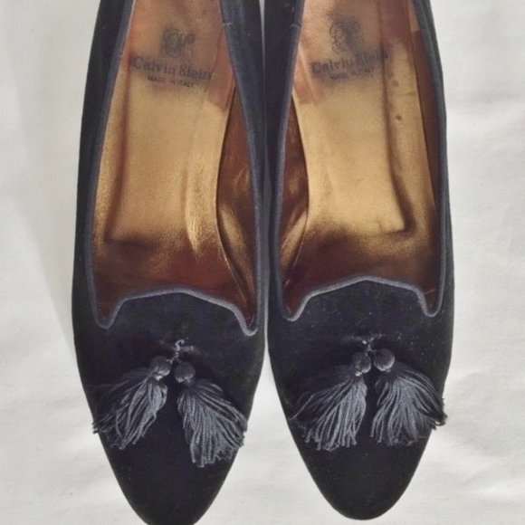 Vintage Calvin Klein Velvet Tuxedo Tassel Shoes - Picture 2 of 10